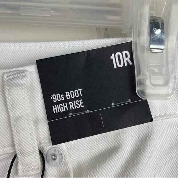 New EXPRESS 90's Boot High Rise Ripped White Jeans Size 10 R - Picture 6 of 8